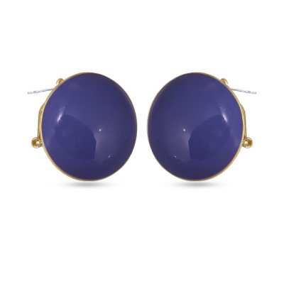 Серьги 3см Геометрия (эмаль фиолетовая; покрытие золото), Есть комплект