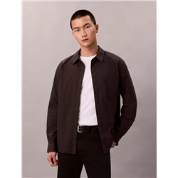 Cotton Nylon Relaxed Button-Down Shirt