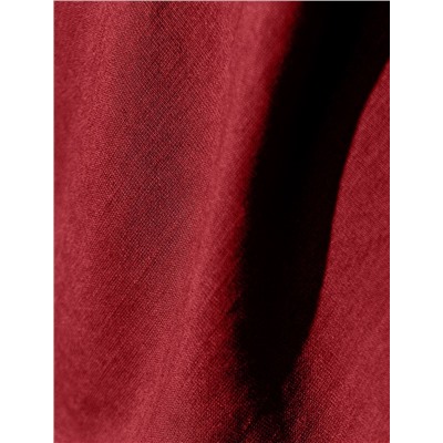 Свободный топ с U-вырезом изо льна с вискозой по косой