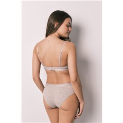 Braga brasileña ancha algodón canalé marrón