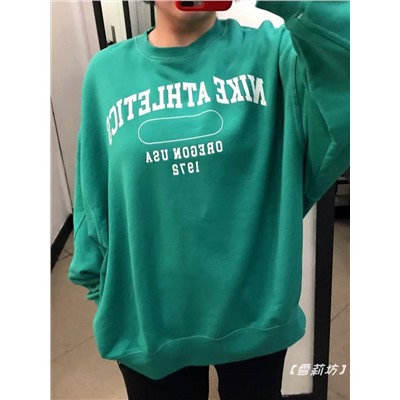 Женский оверсайз свитшот в красивом изумрудном цвете  Nik*e