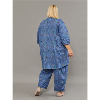 Костюм женский с брюками больших размеров (К-01 клякса)