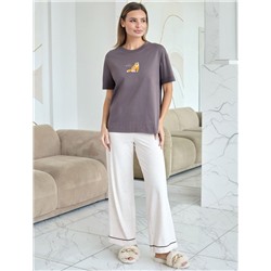 Футболка с принтом свободная из премиального 100% хлопка