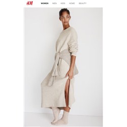 Длинное трикотажное платье с разрезом Н*М