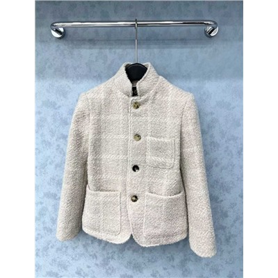 Женский твидовый пиджак с воротником-стойкой   Lor*o Pian*a