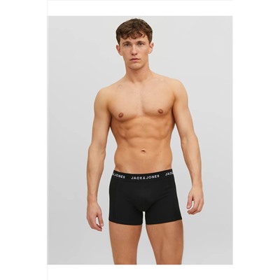 Jack & Jones Erkek 3'lü Düz Renk Boxer Paketi