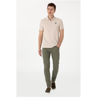 Erkek Koyu Haki Slim Fit Kanvas Pantolon