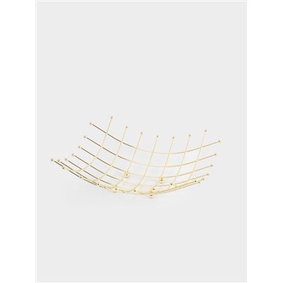 Корзина для фруктов, 28 см, металл, золотистая, Паутина, Spin