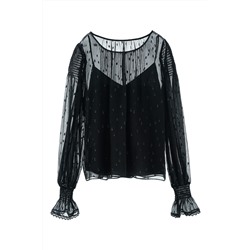 Blusa de seda Negro