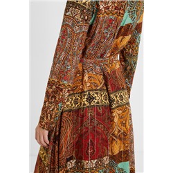 Vestido camisero estampado metalizado