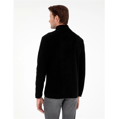 Siyah Regular Fit Polar Hırka