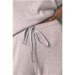 Pijama largo canalé perchado gris