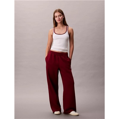 Monogram Logo Fleece Wide Leg Sweatpants