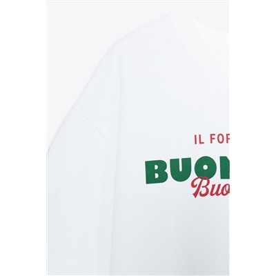 T-SHIRT WITH TEXT PRINT