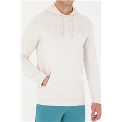 Erkek Taş Kapüşonlu Basic Sweatshirt