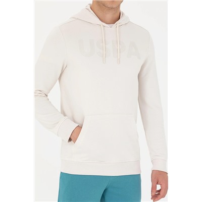 Erkek Taş Kapüşonlu Basic Sweatshirt