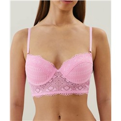 Sujetador bustier push-up de encaje