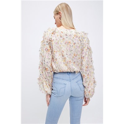 Blusa de seda Beige