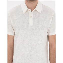 Ekru Slim Fit Polo Yaka Tişört