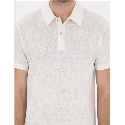 Ekru Slim Fit Polo Yaka Tişört