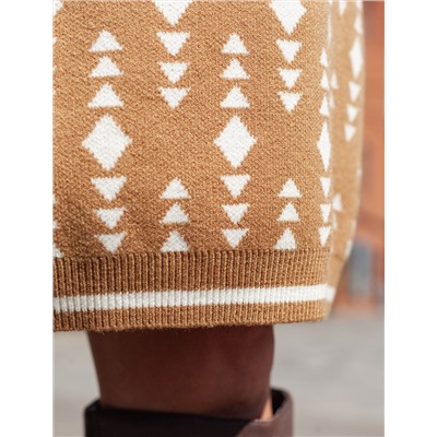 Платье жаккардовой вязки с кашемиром