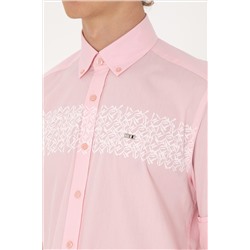 Erkek Açık Pembe Uzun Kollu Gömlek