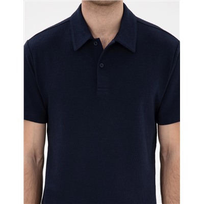 Lacivert Slim Fit Polo Yaka Tişört