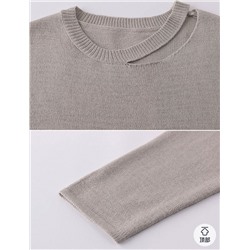 Вязаный женский джемпер с интересным вырезом  (4 цвета)