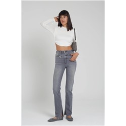 CROSS JEANS Slim Straıght Paçası Yırtmaçlı Çapraz Kemerli Gri Jean Pantolon C 4556-005 C 4556-006
