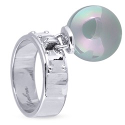 Кольцо (Майорка 14мм голубая; покрытие родий), Есть комплект