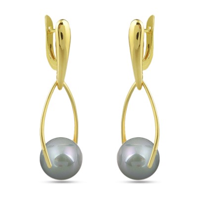 Серьги (Майорка 16мм мятная; покрытие золото), Есть комплект