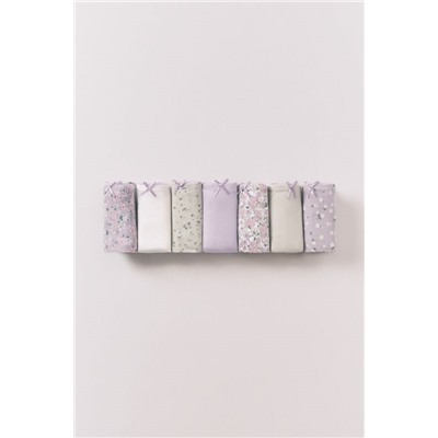 Pack 7 bragas clásicas algodón estampado flores