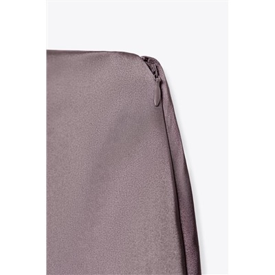 SATIN TOP WITH LACE TRIM