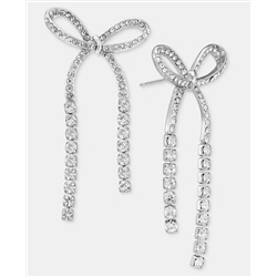 On 34th Crystal Bow Linear Drop Earrings, Macy's Exclusive
