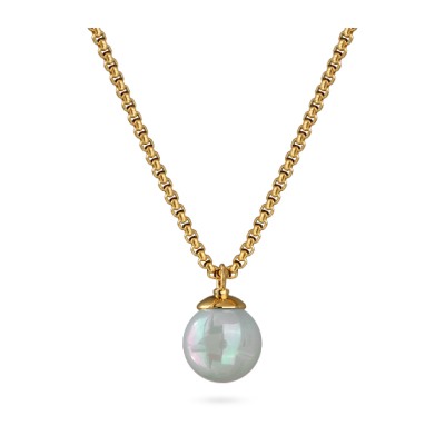 Кулон (Майорка 14мм голубая; покрытие золото) 50-57см, Есть комплект