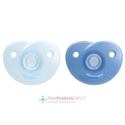 Avent Sucettes Soothie 0-6 mois Bleues x2