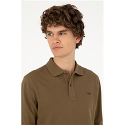 Erkek Haki Basic Sweatshirt