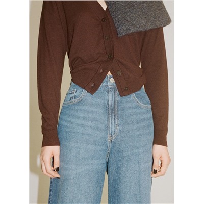 Jeans wide leg tiro alto