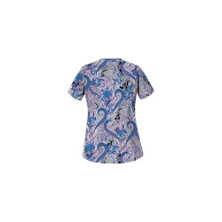 UA French Twist Silver Print Scrub Top