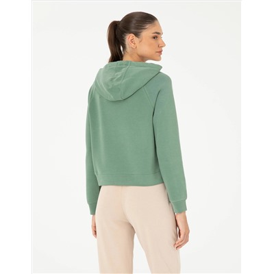 Yeşil Regular Fit Modal Kumaş Sweatshirt
