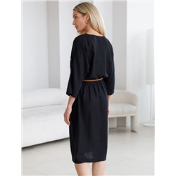 Платье с цельнокроеным рукавом изо льна с вискозой