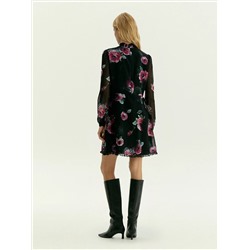 Платье мини из шифона с цветочным принтом, PL1421/armika