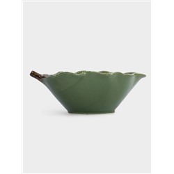 Ваза для фруктов, 26х10 см, керамика D, зеленая, Шишки на еловой ветке, Fir branch