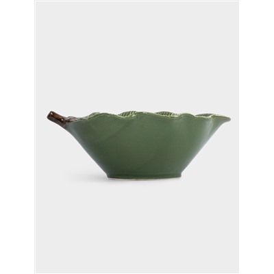 Ваза для фруктов, 26х10 см, керамика D, зеленая, Шишки на еловой ветке, Fir branch