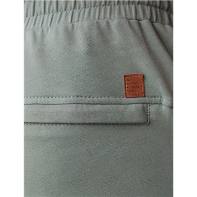 Брюки прямые на резинке из футера двухнитки с эластаном с затяжкой по низу