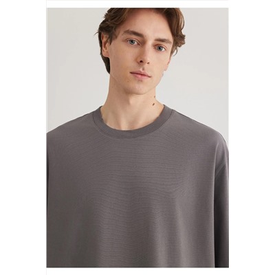 Mavi Gri Basic Tişört Boxy Fit 0612489-80020