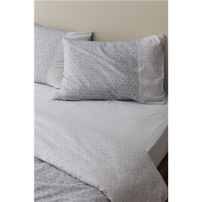 Lavem King Size %100 Pamuk Madame Coco Crep Baskılı Nevresim Takımı - Gri