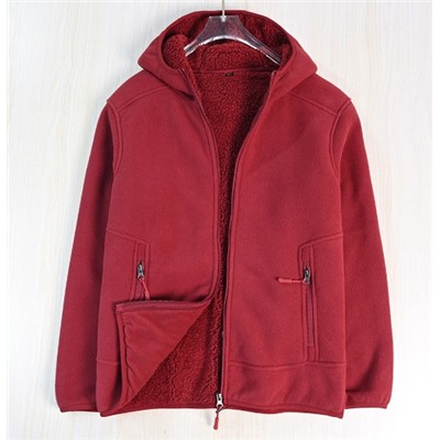 Зимняя повседневная теплая флисовая толстовка с капюшоном из искусственной овечьей шерсти