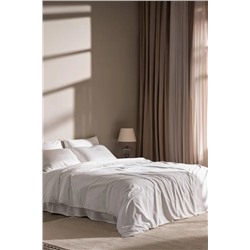 Magou King Size %100 Pamuk Brodeli Saten Nevresim Takımı - Beyaz