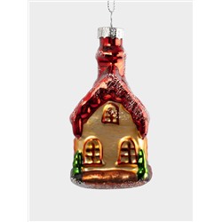 Игрушка елочная, 5х8 см, стекло, Домик, New year